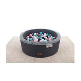 Ballenbak - stevige ballenbad - 90 x 30 cm - 200 ballen - wit,grijs, zwart, roze en blauw