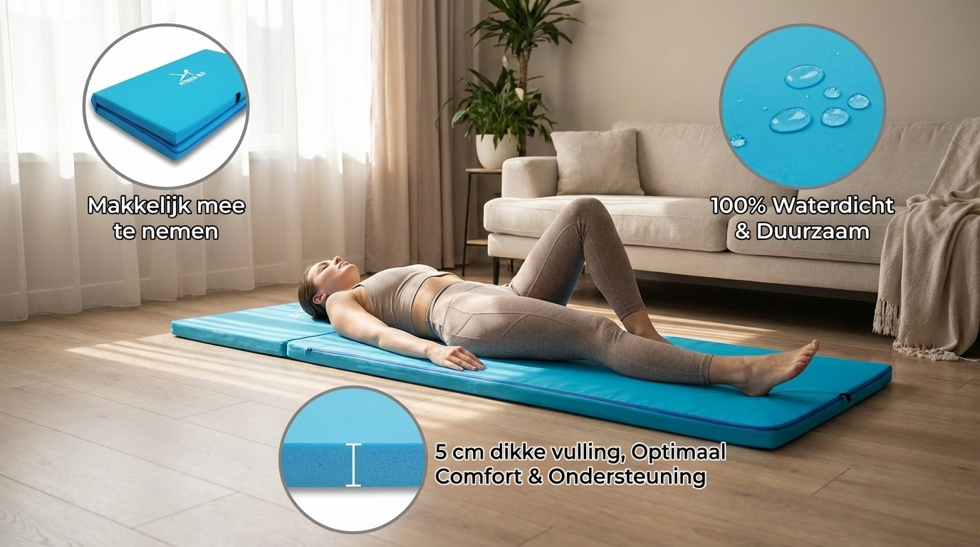 Fitness matras opvouwbaar 120x200x5 waterdicht