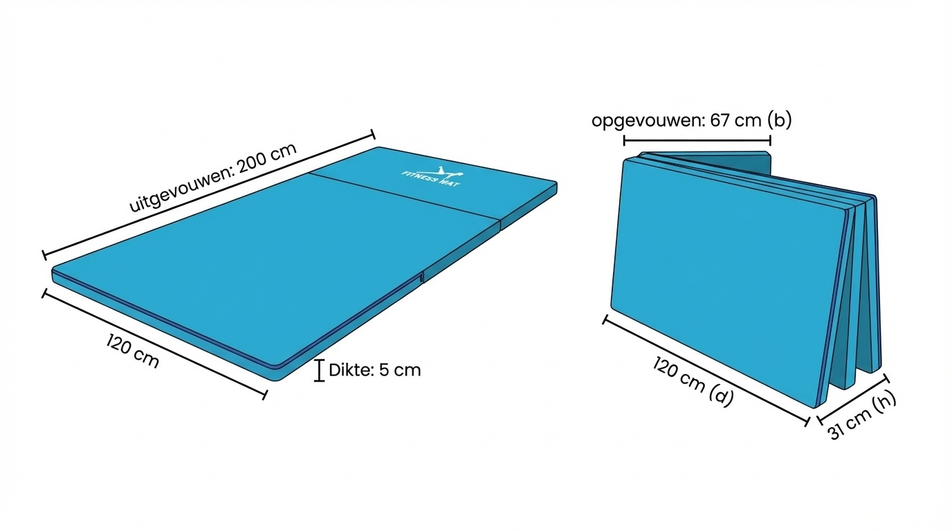 Fitness matras opvouwbaar 120x200x5 waterdicht