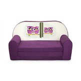 Kinder slaapbank - sofa - violet - logeermatras - 85 x 60 - uil