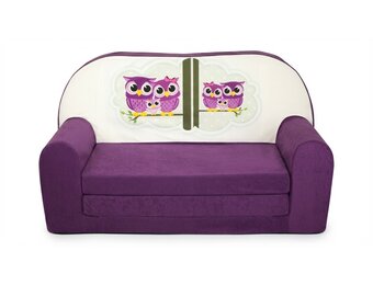 Kinder slaapbank - sofa - violet - logeermatras - 85 x 60 - uil