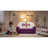 Kinder slaapbank - sofa - violet - logeermatras - 85 x 60 - uil
