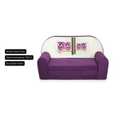 Kinder slaapbank - sofa - violet - logeermatras - 85 x 60 - uil