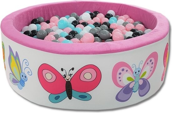 Ballenbak - 200 ballen - 90 x 30 cm - ballenbad - Vlinderpatroon