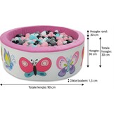 Ballenbak - 200 ballen - 90 x 30 cm - ballenbad - Vlinderpatroon