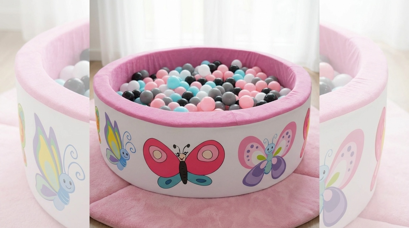 Ballenbak - 200 ballen - 90 x 30 cm - ballenbad - Vlinderpatroon