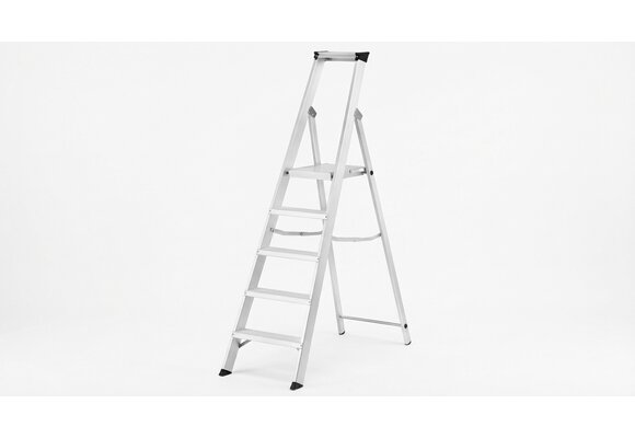Huishoudtrap - 5 treden - aluminium - 3,06 m werkhoogte