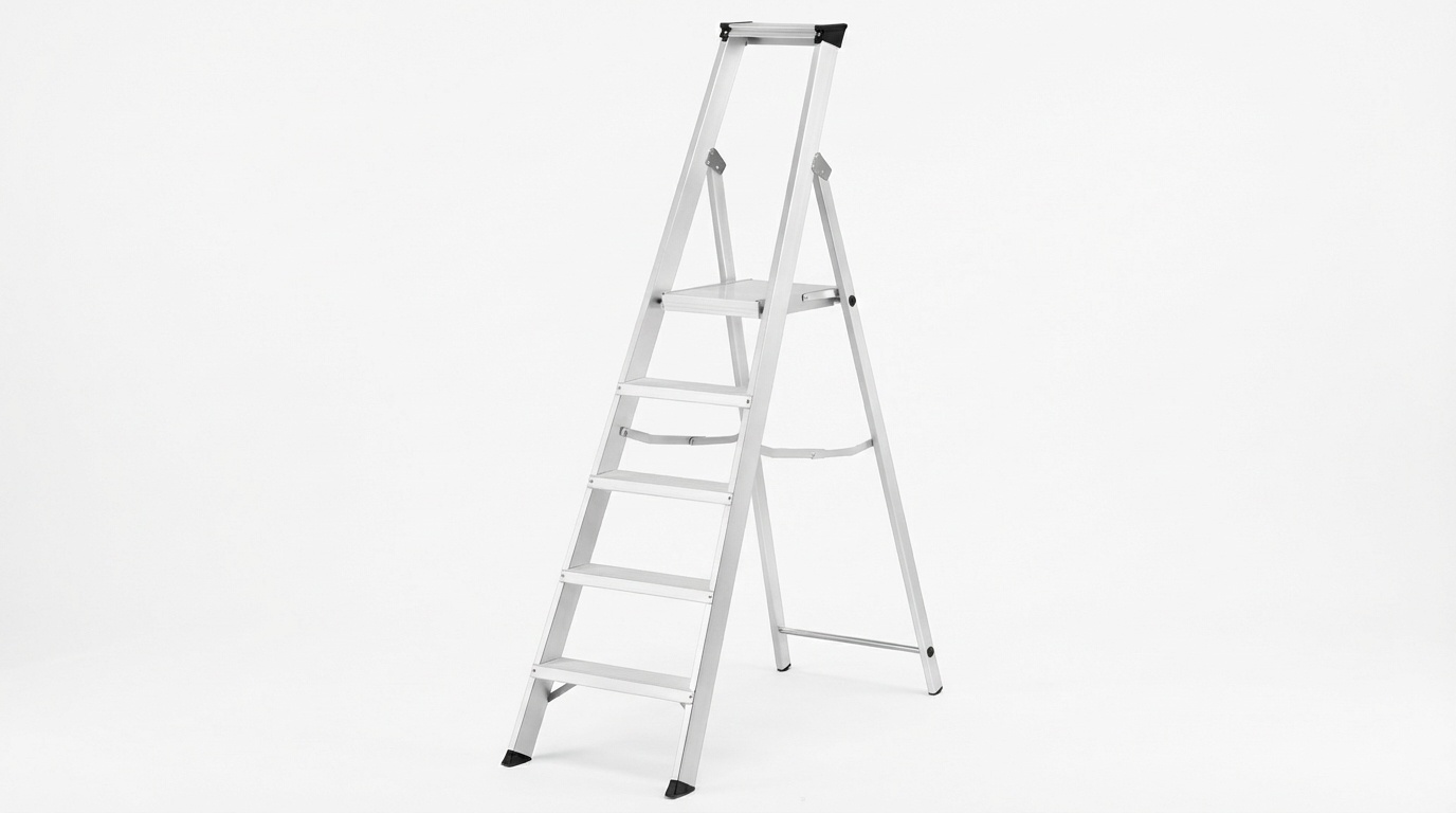Huishoudtrap - 5 treden - aluminium - 3,06 m werkhoogte