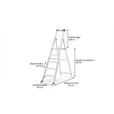 Huishoudtrap - 5 treden - aluminium - 3,06 m werkhoogte