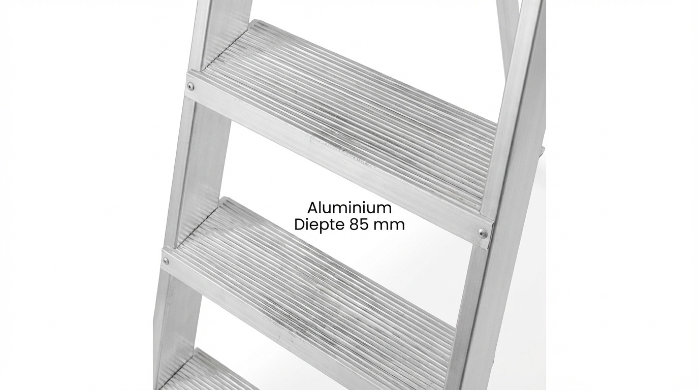 Huishoudtrap - 5 treden - aluminium - 3,06 m werkhoogte