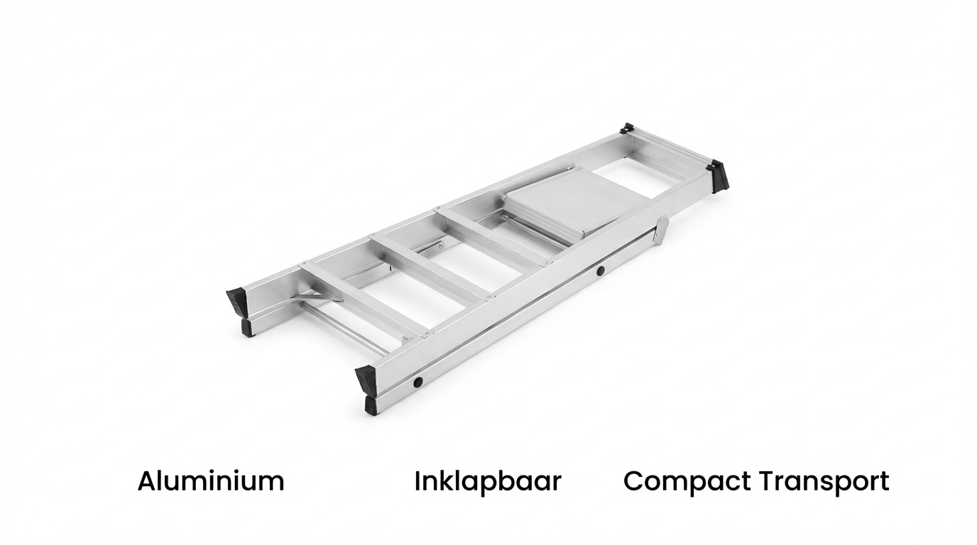 Huishoudtrap - 5 treden - aluminium - 3,06 m werkhoogte