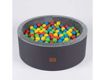 Ballenbad met 300 ballen - wasbare hoes - 90 x 30 cm - grafiet