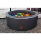 Ballenbad met 300 ballen - wasbare hoes - 90 x 30 cm - grafiet