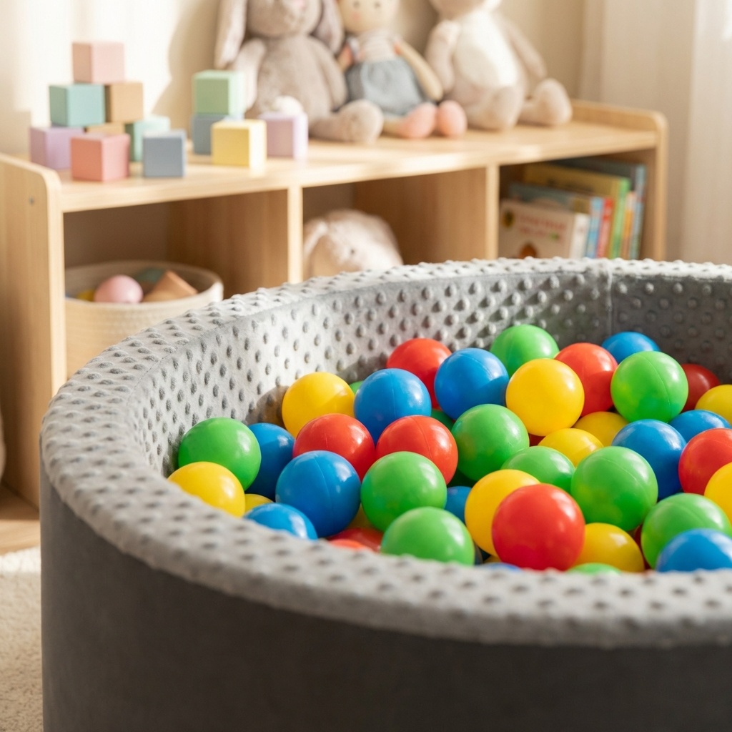 Ballenbad met 300 ballen - wasbare hoes - 90 x 30 cm - grafiet