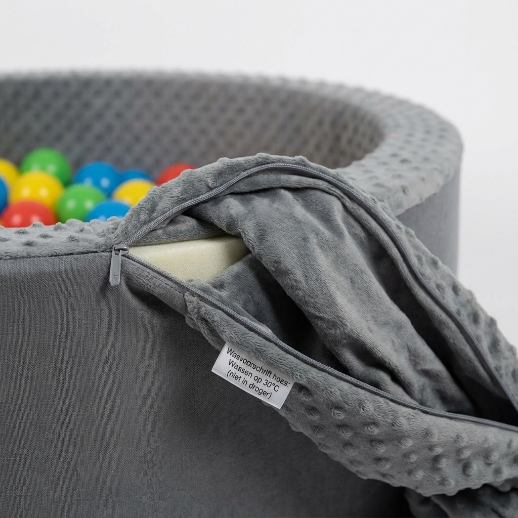 Ballenbad met 300 ballen - wasbare hoes - 90 x 30 cm - grafiet