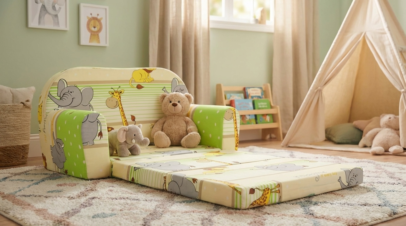 Kinder Slaapbank en logeerbed in één - 85cm x 60cm - Dieren