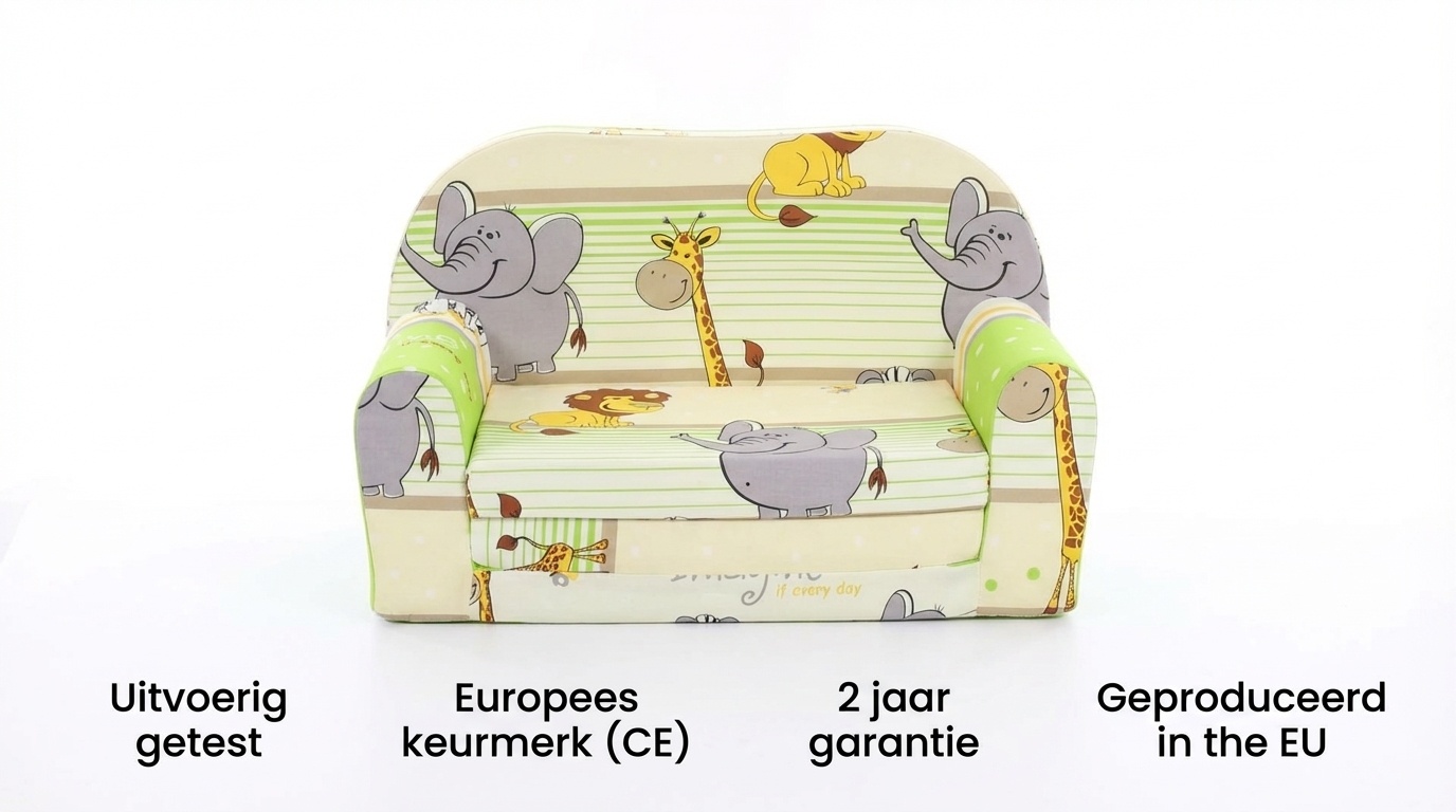 Kinder Slaapbank en logeerbed in één - 85cm x 60cm - Dieren