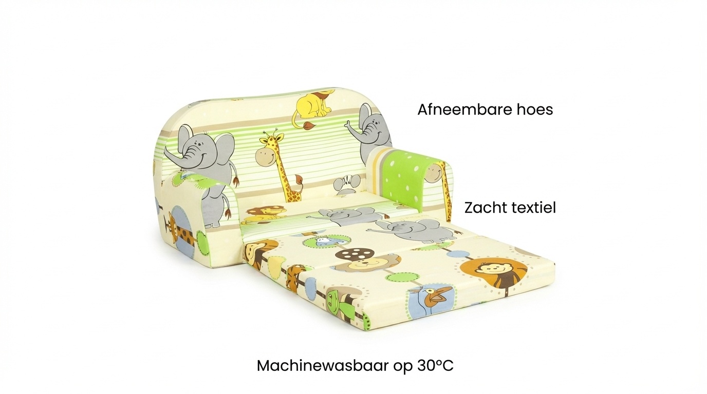 Kinder Slaapbank en logeerbed in één - 85cm x 60cm - Dieren