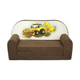 Kinder slaapbank - sofa - bruin - logeermatras - 85 x 60 - graafmachine