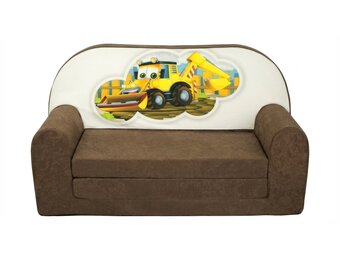 Kinder slaapbank - sofa - bruin - logeermatras - 85 x 60 - graafmachine