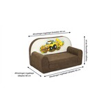 Kinder slaapbank - sofa - bruin - logeermatras - 85 x 60 - graafmachine