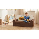 Kinder slaapbank - sofa - bruin - logeermatras - 85 x 60 - graafmachine