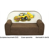 Kinder slaapbank - sofa - bruin - logeermatras - 85 x 60 - graafmachine
