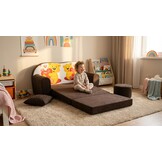 Kinder slaapbank set - logeermatras - sofa - 170 x 100 x 8 - slaapbank - bruin - beertjes