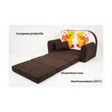 Kinder slaapbank set - logeermatras - sofa - 170 x 100 x 8 - slaapbank - bruin - beertjes