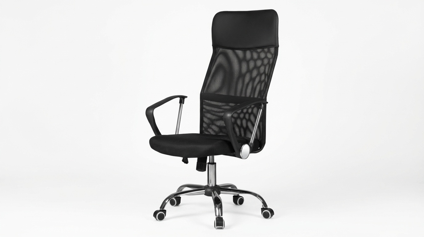 Bureaustoel verstelbaar zwart kunstleer ergonomisch 45x49x110cm