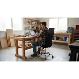 Bureaustoel verstelbaar zwart kunstleer ergonomisch 45x49x110cm