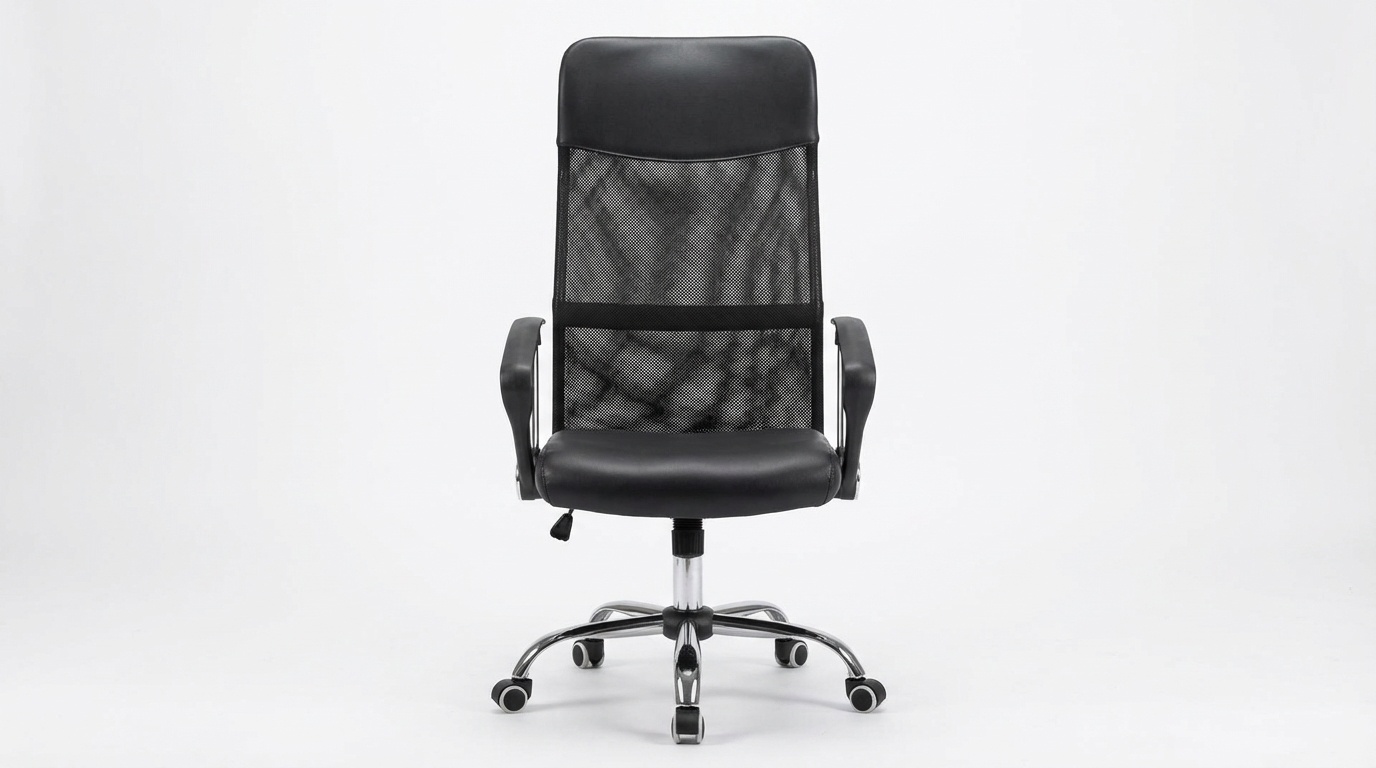 Bureaustoel verstelbaar zwart kunstleer ergonomisch 45x49x110cm