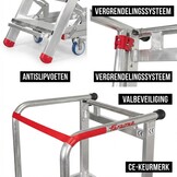 Bordestrap 7 treden - aluminium - 3,5 m werkhoogte - tot 150 kg