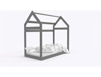 Houten bed - Huisbed - Huis bed - kinderbed - 160x80 - Grijs