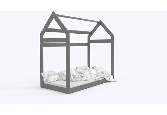 Houten bed - Huisbed - Huis bed - kinderbed - 160x80 - Grijs