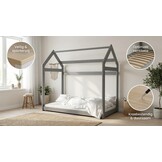 Houten bed - Huisbed - Huis bed - kinderbed - 160x80 - Grijs