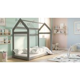 Houten bed - Huisbed - Huis bed - kinderbed - 160x80 - Grijs