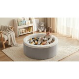 Ballenbad met 200 ballen - Wasbare hoes - 90x30 cm - Grijs / Wit