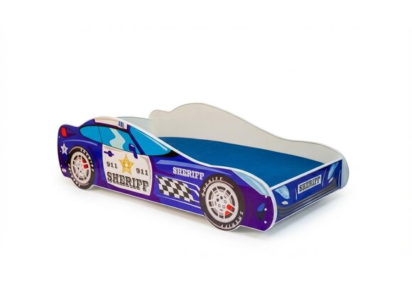 Autobed - Kinderbed - 140x70cm - met matras - paarsblauw