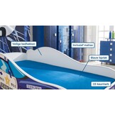Autobed - Kinderbed - 140x70cm - met matras - paarsblauw