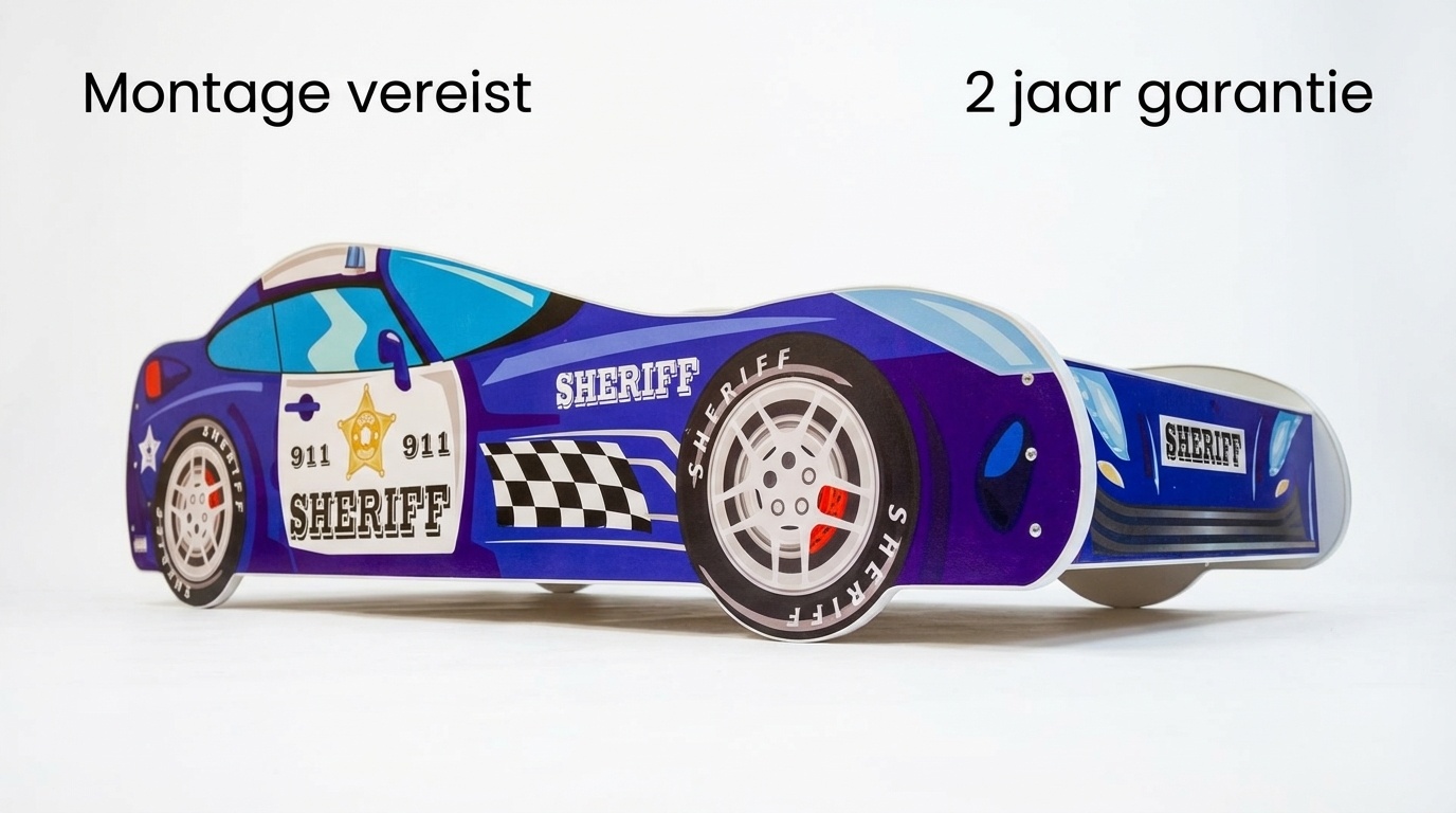 Autobed - Kinderbed - 140x70cm - met matras - paarsblauw