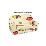 Kinder Slaapbank en logeerbed in één - 85cm x 60cm - Auto&amp;#x27;s beige