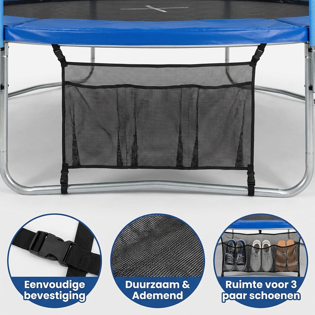Schoenentas voor trampolines 90x45 cm zwart