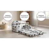 Kinder Slaapbank en logeerbed in één - 85cm x 60cm - Grijze poezen