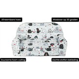 Kinder Slaapbank en logeerbed in één - 85cm x 60cm - Grijze poezen