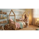 Huisje bed 80x160 cm grenen met lade | Kinderbed naturel