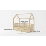 Huisje bed 80x160 cm grenen met lade | Kinderbed naturel