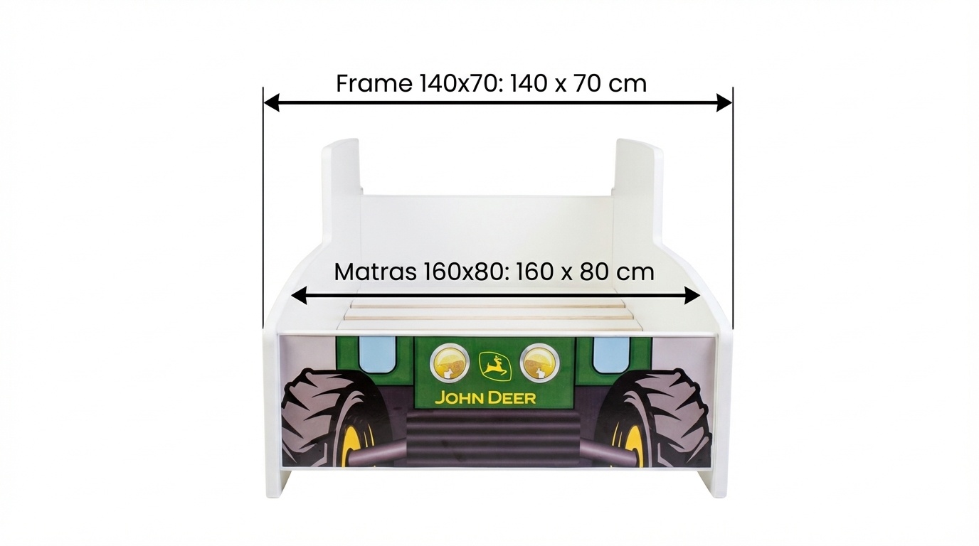 Tractor kinderbed - John Deer Groen - 140x70 cm