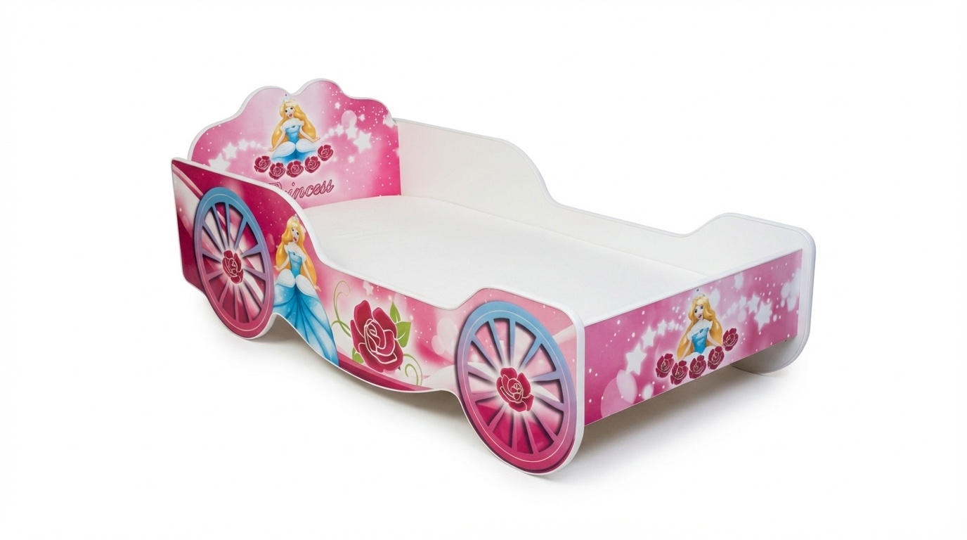 Prinsessen kinderbed koets – roze – 160x80 cm
