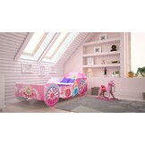 Prinsessen kinderbed koets – roze – 160x80 cm
